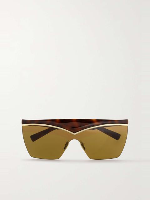 SAINT LAURENT D-frame gold-tone and tortoiseshell acetate sunglasses