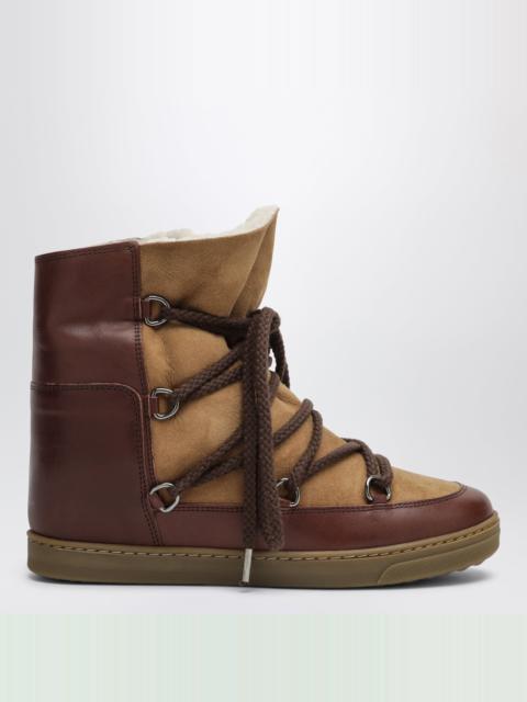 Isabel Marant Brown suede ankle boots with leather inserts