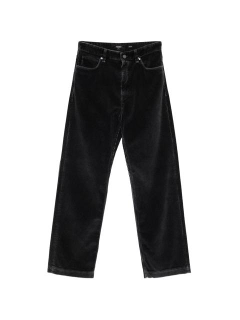 FENDI corduroy straight-leg trousers