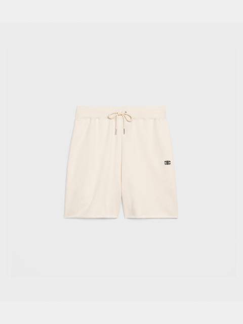 CELINE COTTON/CASHMERE SHORTS WITH TRIOMPHE EMBROIDERY