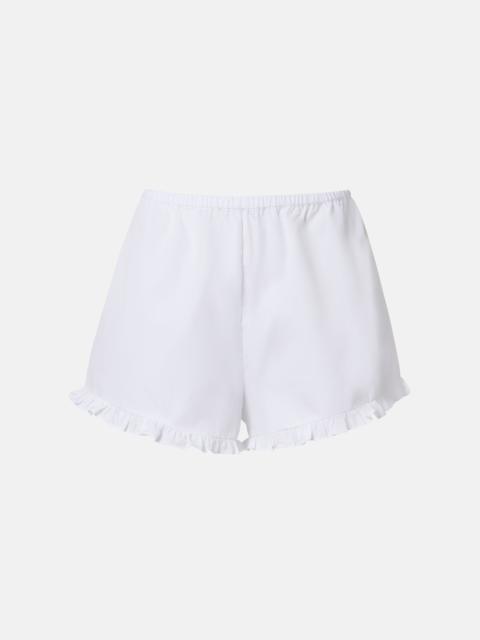 Hunza G Frill cotton poplin shorts