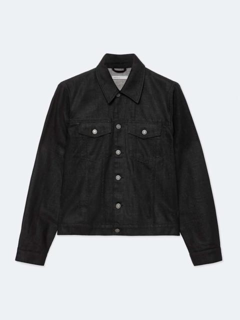 ALLSAINTS FITTED WAXED DENIM TRUCKER JACKET