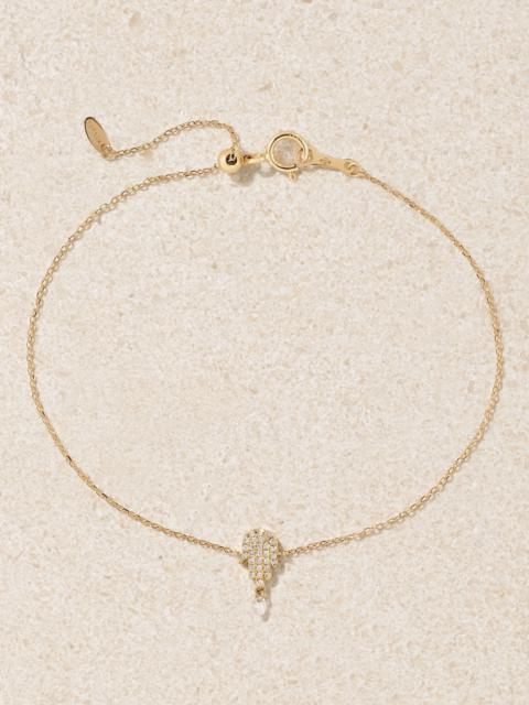 PERSÉE Hand of Fatima 18-karat gold diamond bracelet Gold