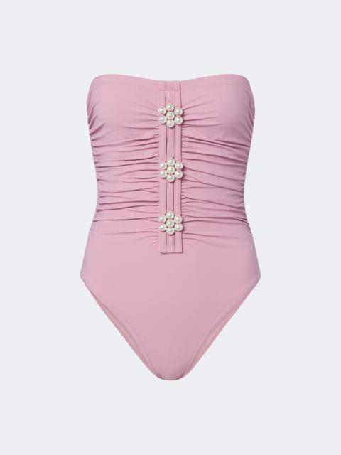 KARLA COLLETTO Maya embellished ruched swimsuit