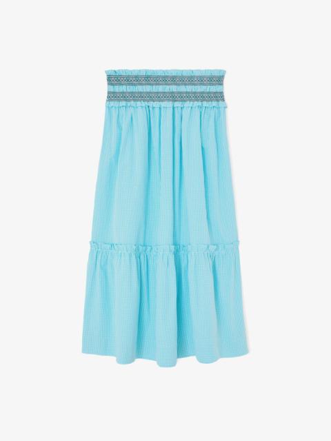 GANNI CONVERTIBLE SKIRT IN BLUE CHECK