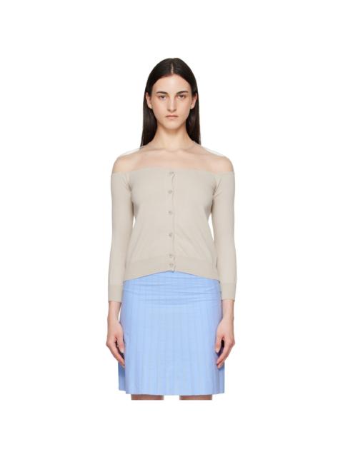 MM6 Maison Margiela Beige Knit Cardigan