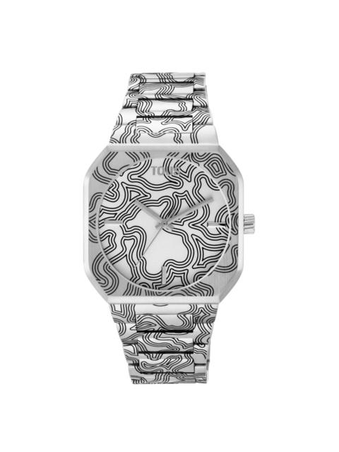 TOUS Analog Watch with embossed steel bracelet Lit