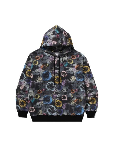 A BATHING APE® BAPE Floral Camo Pattern Relaxed Fit Pullover Hoodie 'Black'