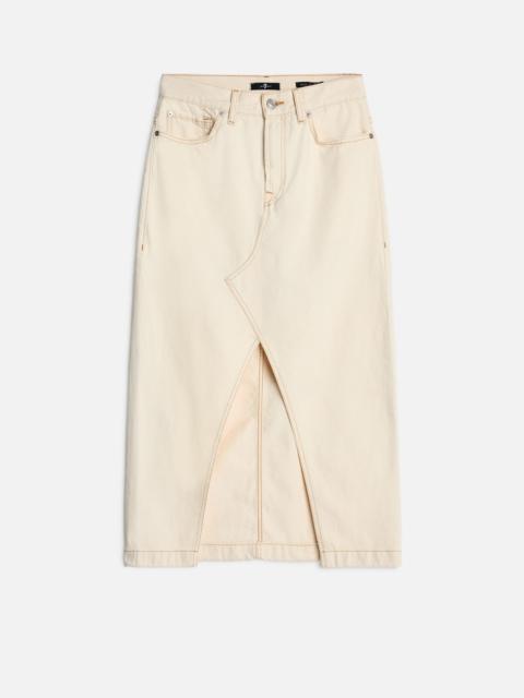 7 For All Mankind Denim Midi Skirt in Solitary Star