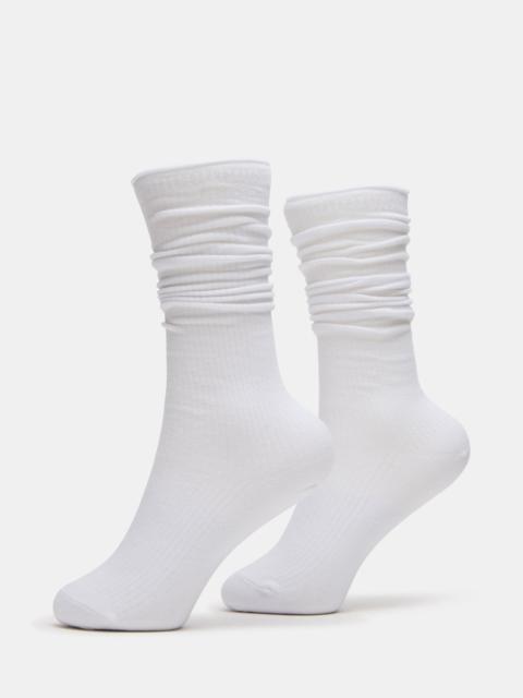 STEVE MADDEN 2 PACK RIB SLOUCH SOCKS WHITE