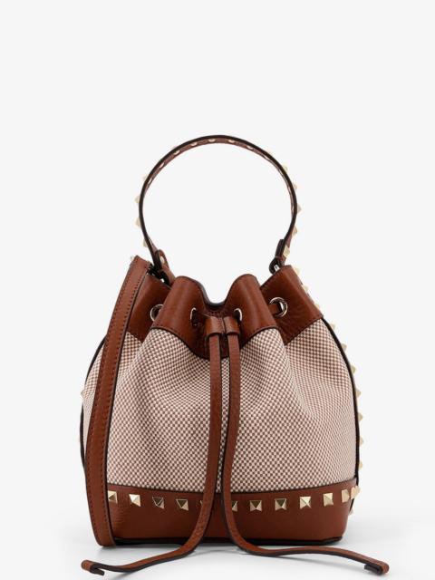 Rockstud Spike Canvas And Leather Shoulder Bag