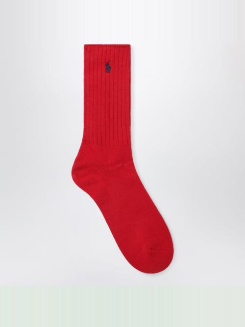 Polo Ralph Lauren Black/red cotton-blend logo socks