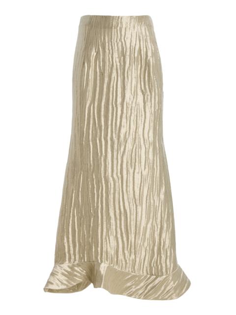 ROSIE ASSOULIN Ride the Wave Silk-Blend Maxi Skirt