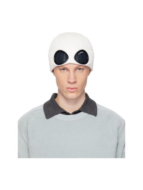 C.P. Company Off-White Cotton Goggle Beanie