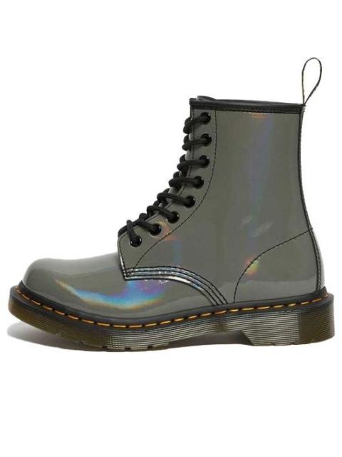 Dr. Martens (WMNS) Dr. Martens 1460 Rainbow Patent Lace Up Boots 'Gunmetal' 26705029