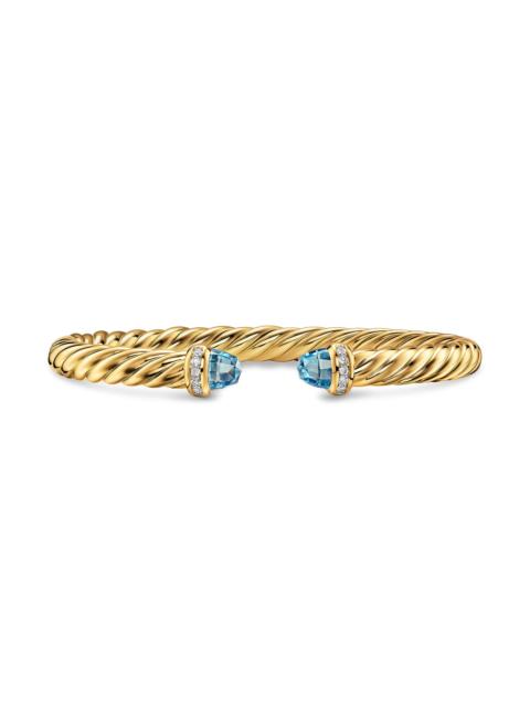 DAVID YURMAN Women's Cablespira Flex Bracelet in 18K Yellow Gold - Blue Topaz