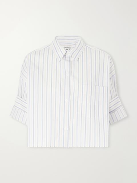 TWP Cropped Striped Cotton-poplin Shirt
