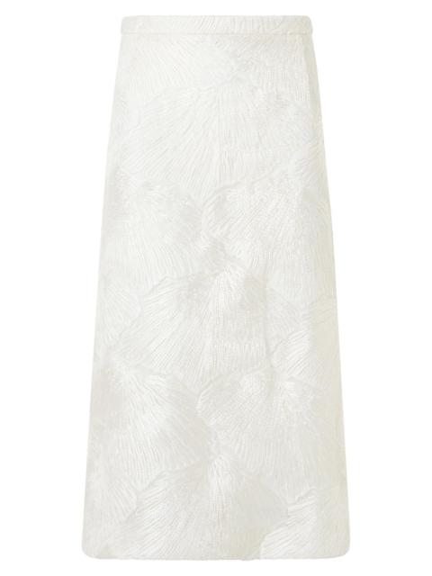 AKRIS Women's Lacquered Fan Lace A-Line Skirt - Ecru