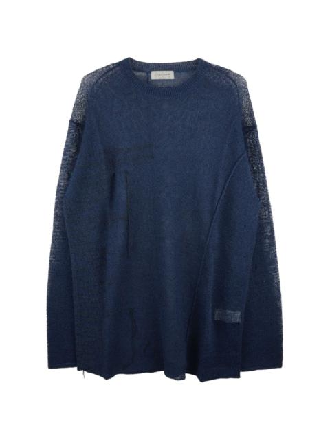 stitch-detail fine-knit jumper