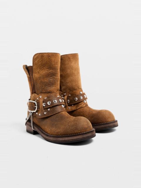 Ann Demeulemeester Boa Short Riding Boots with Spurs