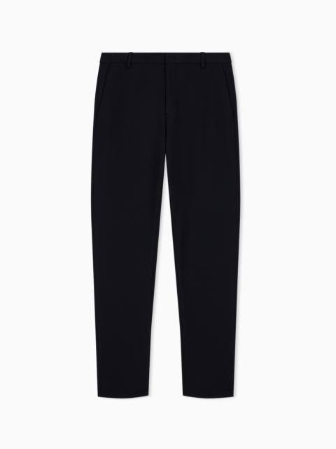 EMPORIO ARMANI TROUSERS IN TECHNO JERSEY PIQUE