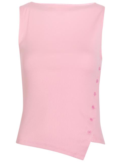 Reformation Reformation Hudson Ribbed Asymmetric Stretch-cotton top
