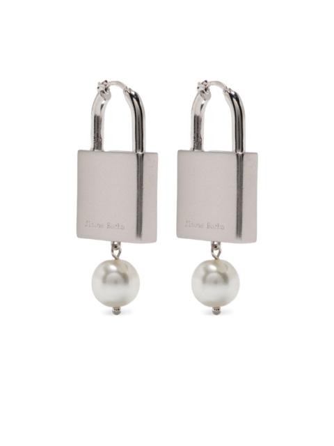 Simone Rocha padlock pearl-embellished earrings