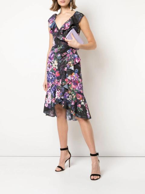 Marchesa RUFFLE COCKTAIL DRESS