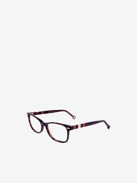 CAROLINA HERRERA tortoiseshell-effect rectangle-frame glasses