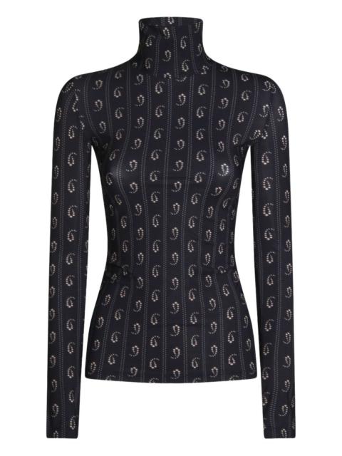 TORY BURCH geometric-print turtleneck top