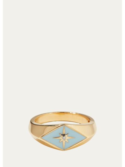 SYDNEY EVAN Enamel Evil Eye Diamond Starburst Ring