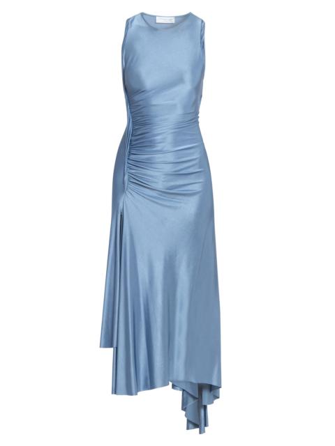 Victoria Beckham Women's Twist-Detail Satin Midi-Dress - Stone