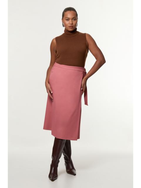 KAREN MILLEN Plus Size Soft Tailored Wrap A Line Midi Skirt