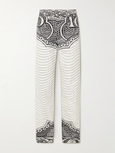 Jean Paul Gaultier Printed High-rise Tapered Jeans