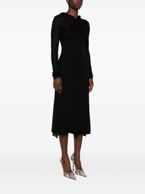 FENDI Fendi Hooded Long-sleeve Midi Dress