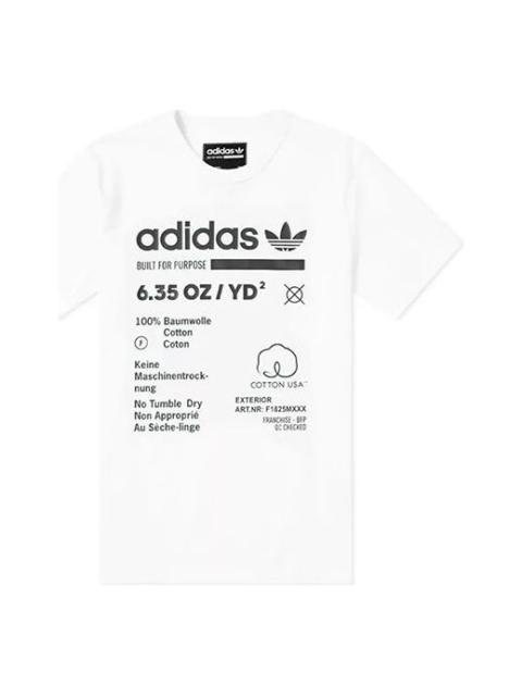 adidas adidas originals Alphabet Printing Round Neck Short Sleeve White DM2084