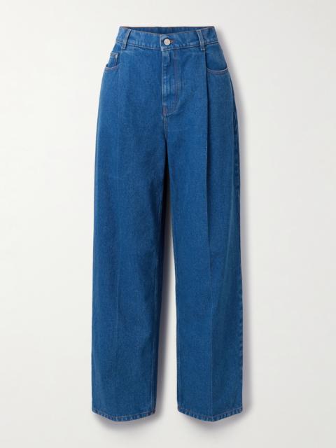 Marni Pleated Low-rise Wide-leg Jeans