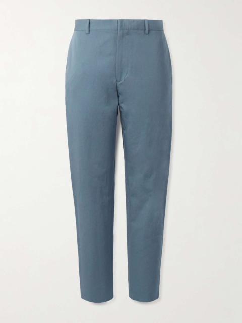 Straight-Leg Cotton and Linen-Blend Trousers