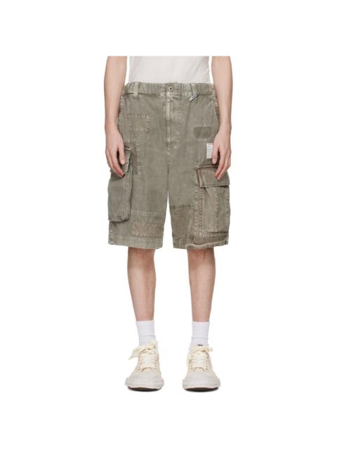 Maison MIHARAYASUHIRO Taupe Repaired Cargo Shorts