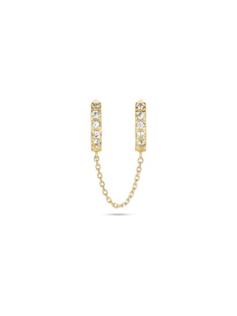 STONE AND STRAND White Topaz Double Huggies