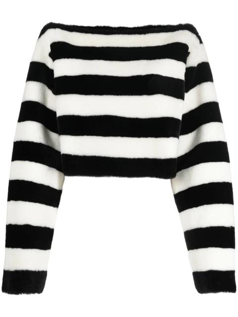 boat-neck striped jumper