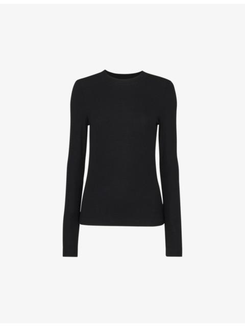 WHISTLES Essential round-neck stretch-woven sweatshirt