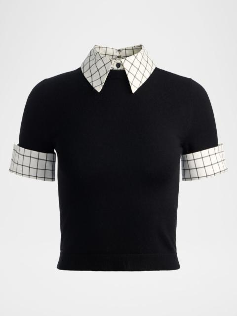 Alice + Olivia Aster Collared Pullover