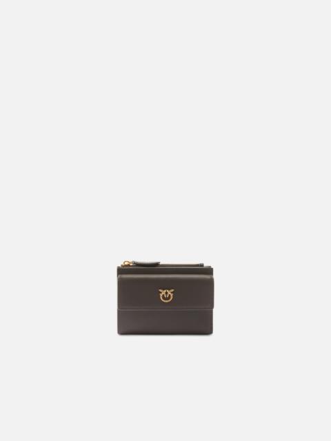 COMPACT SMALL WALLET IN SMOOTH LEATHER WITH LOGO