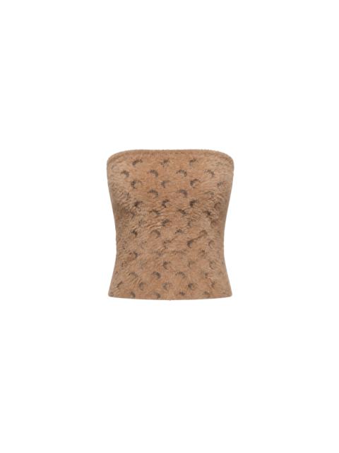 Marine Serre FLUFFY MOON JACQUARD KNIT BUSTIER TOP