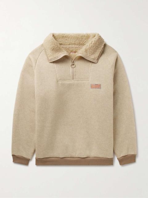 Alpine Logo-Appliquéd Fleece-Lined Knitted Half-Zip Sweatshirt