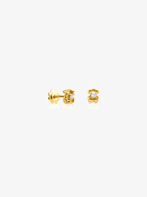 TOUS 18K solid gold Baby TOUS Earrings with Diamonds