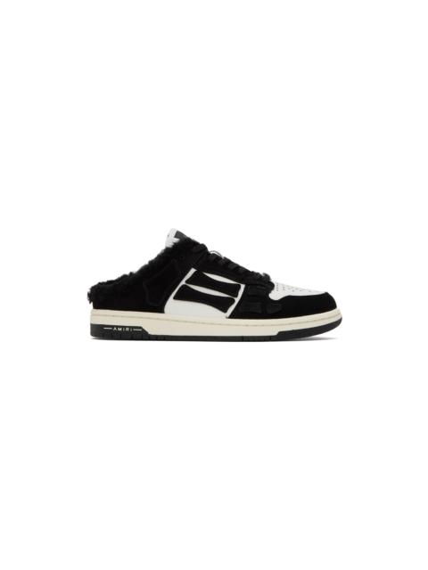 AMIRI Black & White Skel Top Shearling Mules
