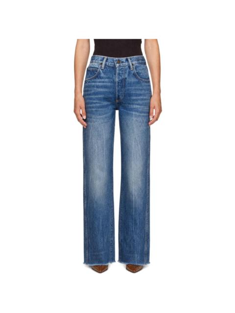 TOM FORD Blue Stonewashed Denim Melanie Straight Jeans