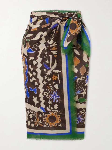 ALÉMAIS Maroc Frayed Printed Organic Cotton-voile Pareo
